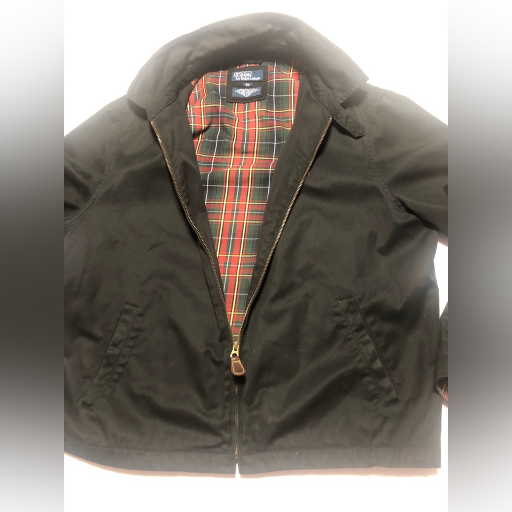 Polo Ralph Lauren preppy black jacket with red tartan interior - Picture 5 of 11